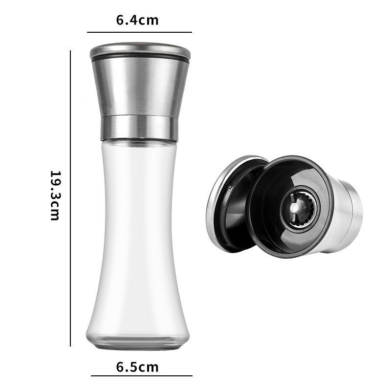 手动可调节研磨器304不锈钢研磨瓶海盐胡椒磨粉西餐烧烤用调料瓶|undefined