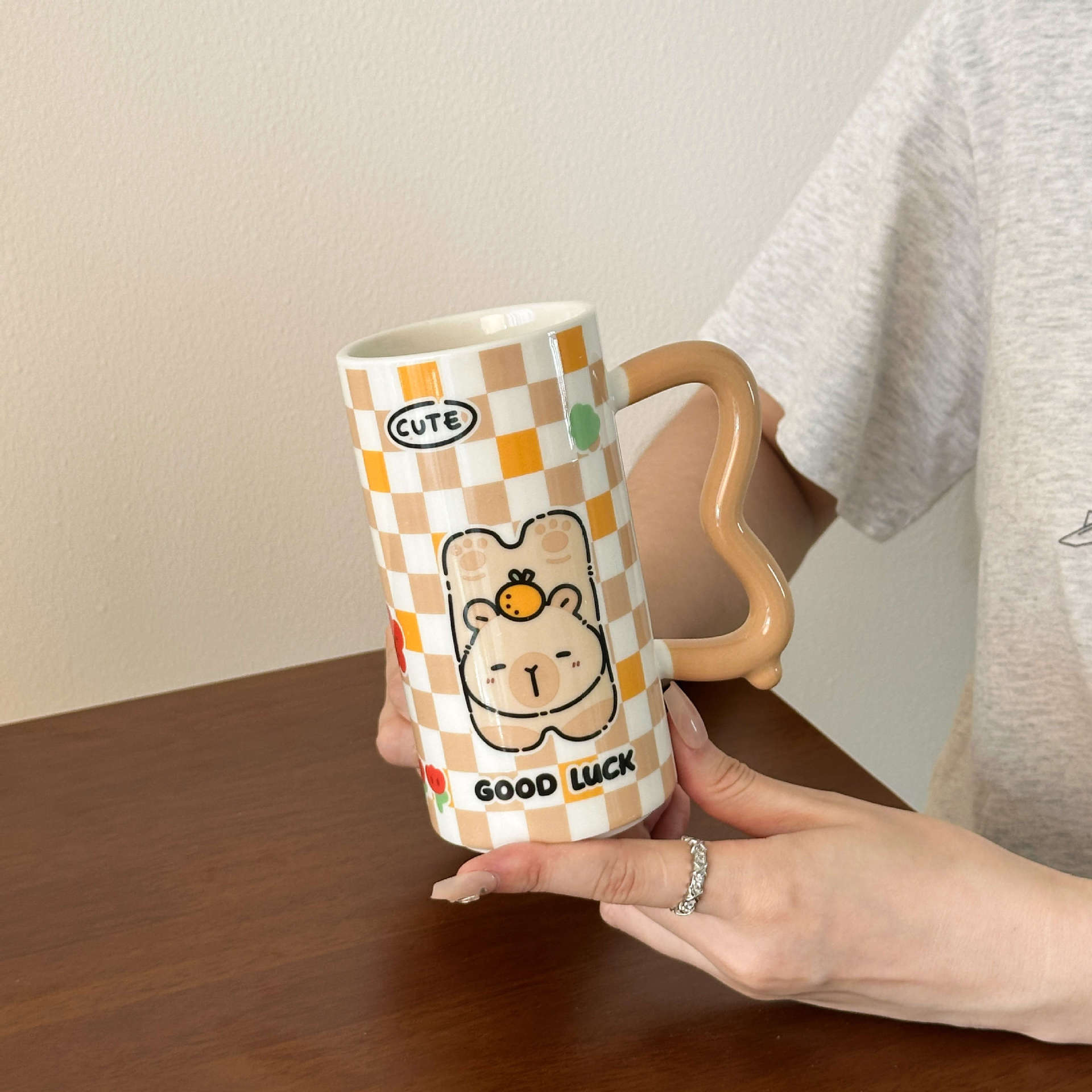 Taza de Cerámica de Capibara Resistente al Calor para Café de Oficina