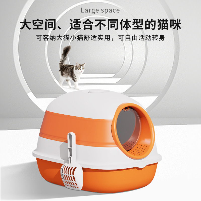 Venta caliente transfronteriza caja de arena para gatos plegable completamente cerrada desodorante anti-Splash pegamento suave gato orinal gato grande inodoro