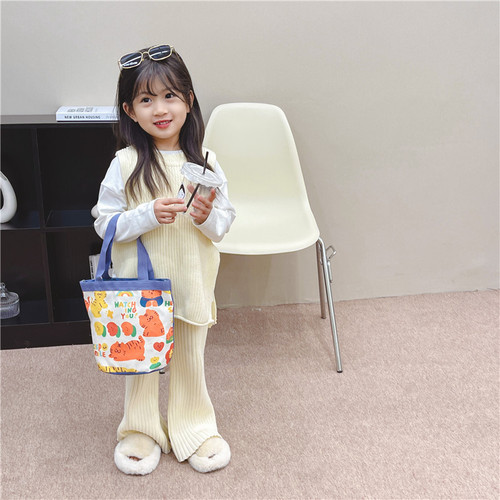 New style canvas women's bag, fashionable rabbit, children's portable bucket coin purse, Year of the Rabbit souvenir shoulder bag for women