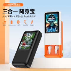 新款A99 BOX智能耳机充电宝多媒体显示屏3合1多功能耳机跨境批发
