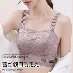New lace beauty back women's wrap bralette with cushion, breathable, non-showing, base layer, plus size bra-style top