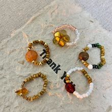 发光森林秋冬新款小众手工复古串珠水晶花朵编织戒指环