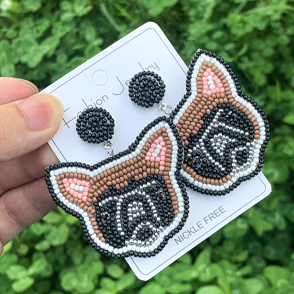 1 Pair Simple Style Dog Panda Amazing cat Alloy Plastic Resin Drop Earrings display picture 4