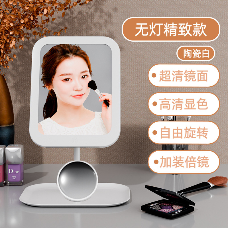 Espejo de maquillaje LED multifuncional de escritorio bandeja de almacenamiento de escritorio espejo de maquillaje de escritorio espejo de maquillaje de mejora de iluminación espejo de maquillaje