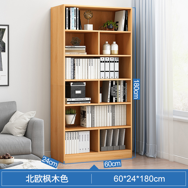 Estante de libros pequeño estante de almacenamiento multicapa de piso armario pequeño armario contra la pared de madera sólida gabinete bajo