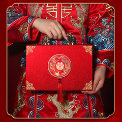 彩禮錢盒子訂婚三金首飾聘禮盒儀式感10萬現金禮金箱結婚用品王金