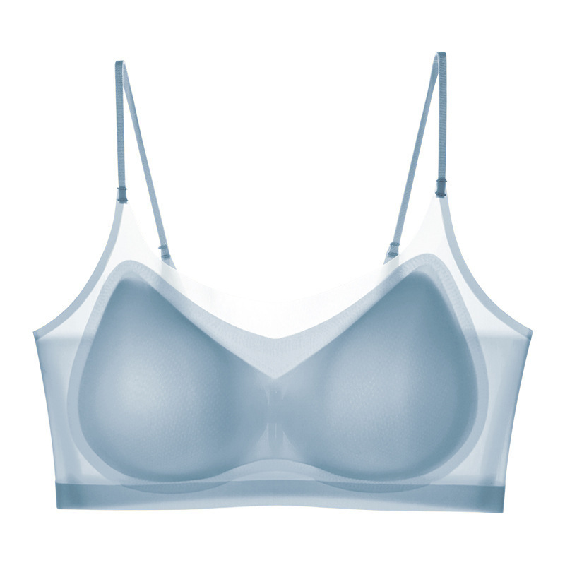Summer Ultra-thin Ice Silk Non-marking Underwear Women's Large Chest Small Size Beautiful Back Breathable Non-steel Ring Anti-sagging Bra