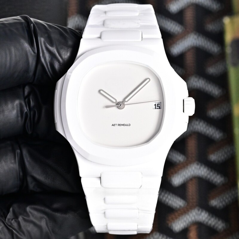 Nautilus Black and White Ceramic Series Men's Mechanical Watch Fully Automatic Waterproof Luminous Nautilus Grenade Men's Watch
