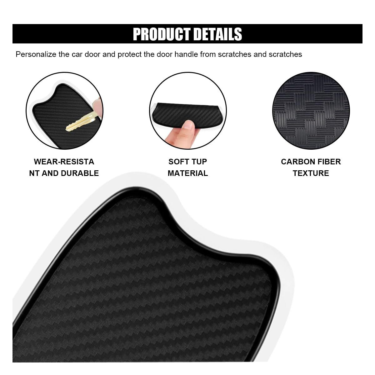 Amazon's Best-Selling Universal Car Magnetic Door Handle Carbon Fiber 4Pcs Car Anti-Scratch Protective Film