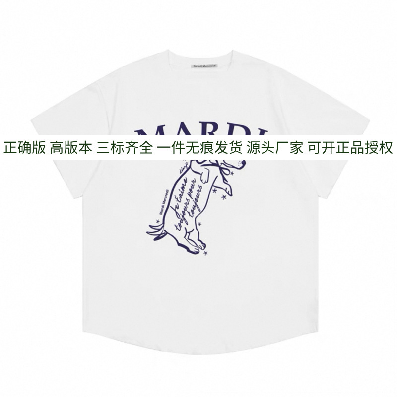 Ma*di デイジー 半袖 ゴールド ハイ シルバー スター 同風 フラワー ネックレス ダックスフント 万能 ラウンドネック 新作 Tシャツ レディース|undefined