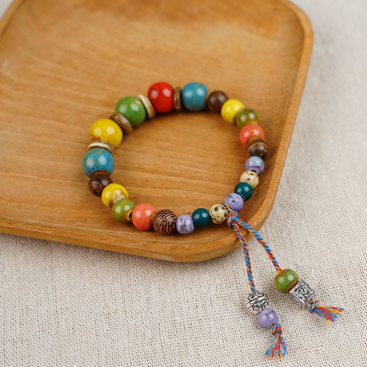 Jingdezhen pulsera de cerámica de verano mujer alta sensación galletas serie de gatos nicho diseño universal pulsera alta sensación