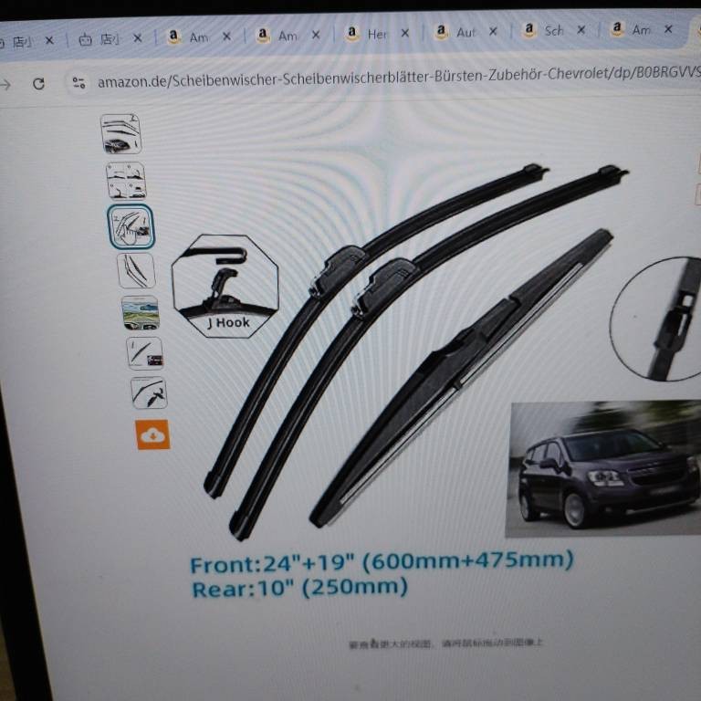 Chevrolet Orlando 2011-2018 yillardagi old va orqa oyna tozalagichlari (24+19+10) uchun mos keladi.