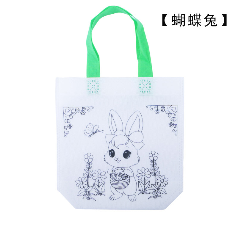 Bolsa de tela no tejida para graffiti, fiesta infantil, manualidades, pintura a mano, coloreado, bolso RPET CPCE