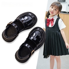 Children's Black Performance Shoes 2024 Spring and Autumn New Girl's JK Shoes Mary Jane Princess Shoes
