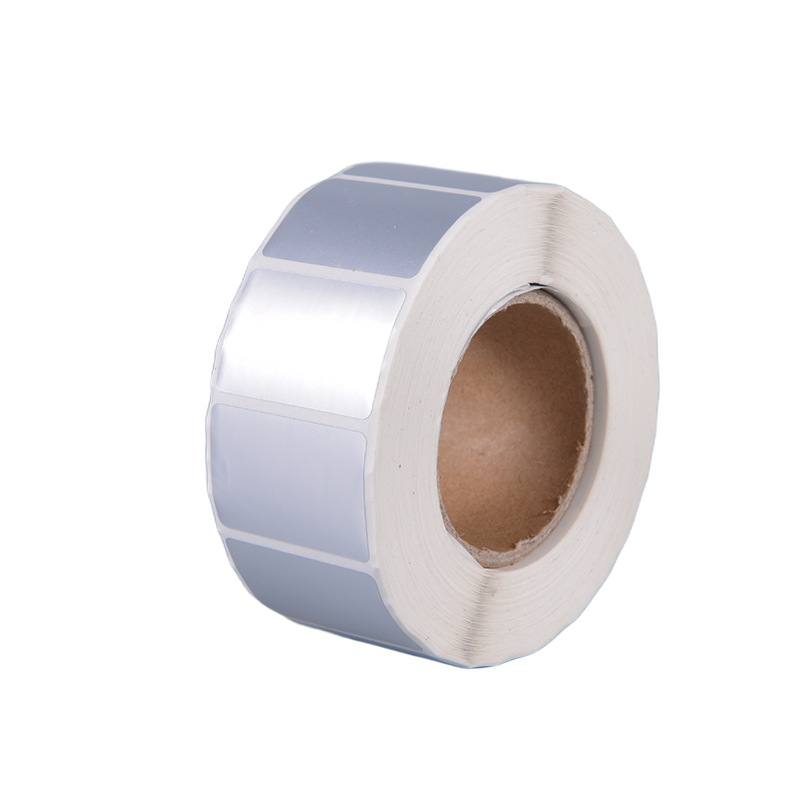 Muestra gratuita de papel de etiqueta de plata mate resistente a altas temperaturas PET etiqueta adhesiva de impresión de plata mate fuerte adhesión papel de etiqueta de impresión