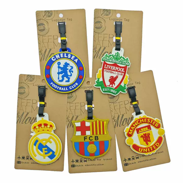 Customizable football club logo luggage tags, fan support merchandise, small gifts for suitcases, can be customized