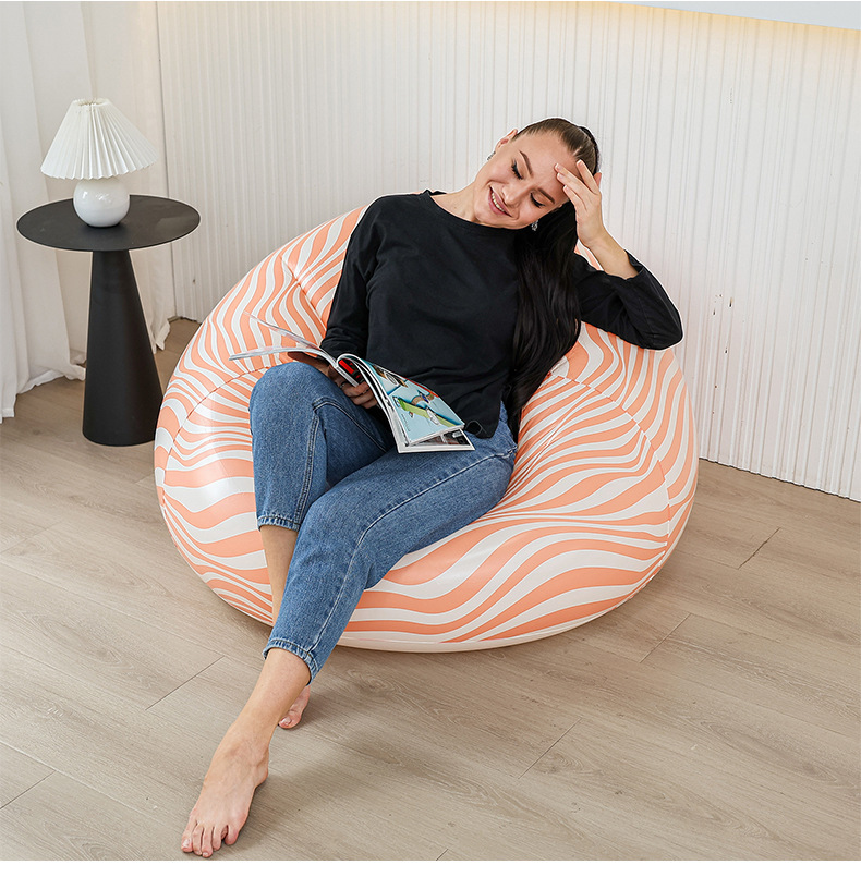 Sofá inflable perezoso grueso a través del espejo, sillón reclinable plegable, sofá exterior con combinación de pedal, sofá flocado