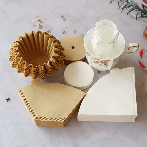 Mocha Pot Filter Paper Bowl Hand-Brewed Coffee Filter Paper V60 Tapered Filter Cup Hanging Ear Filter Bag Coffee Machine Filter Paper Bag