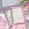 South Korea TheNCE flattened transparent flash powder zipper 6 -hole live page notebook ins -chasing handbook A5A6