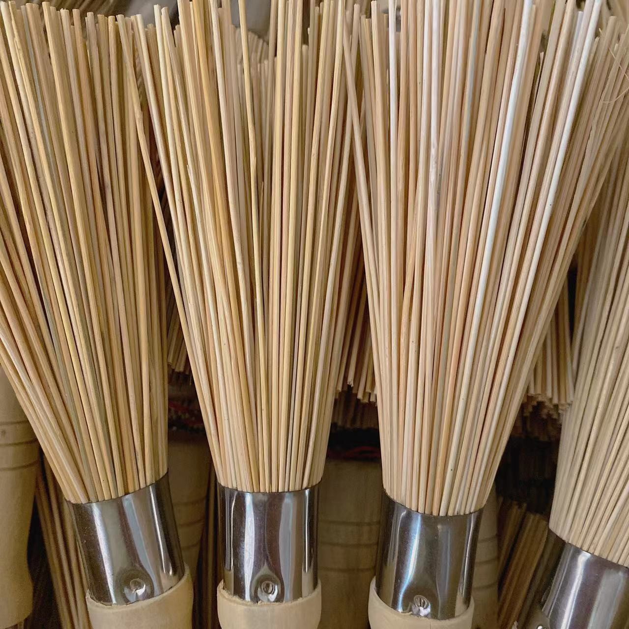 Cepillo de bambú natural cepillo de plato antiguo cepillo de olla anillo de acero cepillo de palo de bambú cepillo de olla cepillo de cocina tazón cepillo de limpieza doméstico Escoba de Bambú