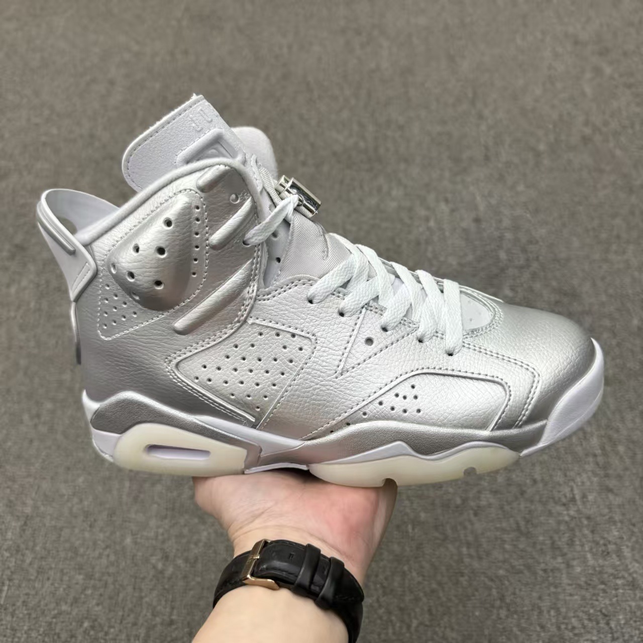 Zapatillas de Baloncesto de Caña Alta con Cámara de Aire AJ6, Cuero y Caucho, Amortiguación, para Deporte