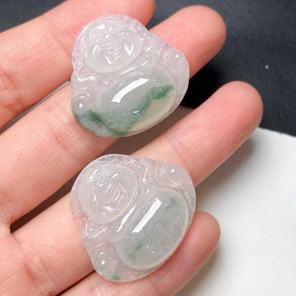 飘花佛翡翠吊坠 平安扣玉石项链挂件 天然缅甸a货玉石批发女款