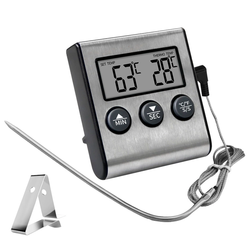 Электронный кухонный термометр для приготовления пищи с таймером и сигнализацией, для мяса, барбекю, духовки, оптом
