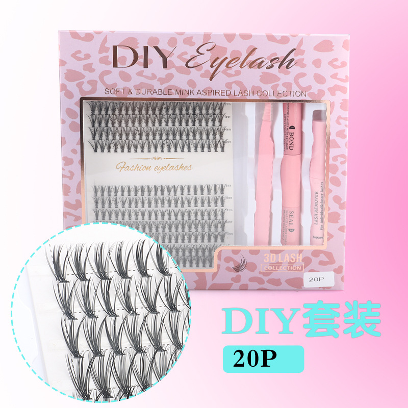 Pestañas postizas largas y gruesas de fibra de lana segmentadas autoinjertadas transfronterizas europeas y americanas