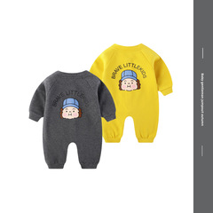 韓版嬰兒連體衣春秋季童裝長袖爬服哈衣棉卡通男女新生兒寶寶衣服