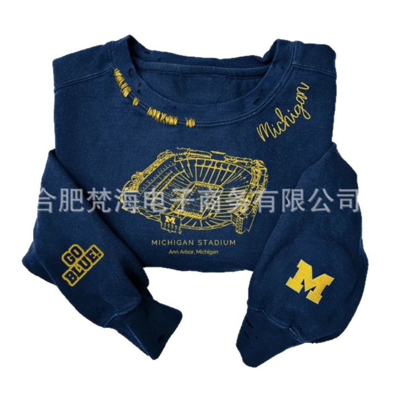 越境独立系サイト Amazon etsy 人気 2024 リップド刺繍ラウンドネックスウェットシャツ オーダーメイド|undefined