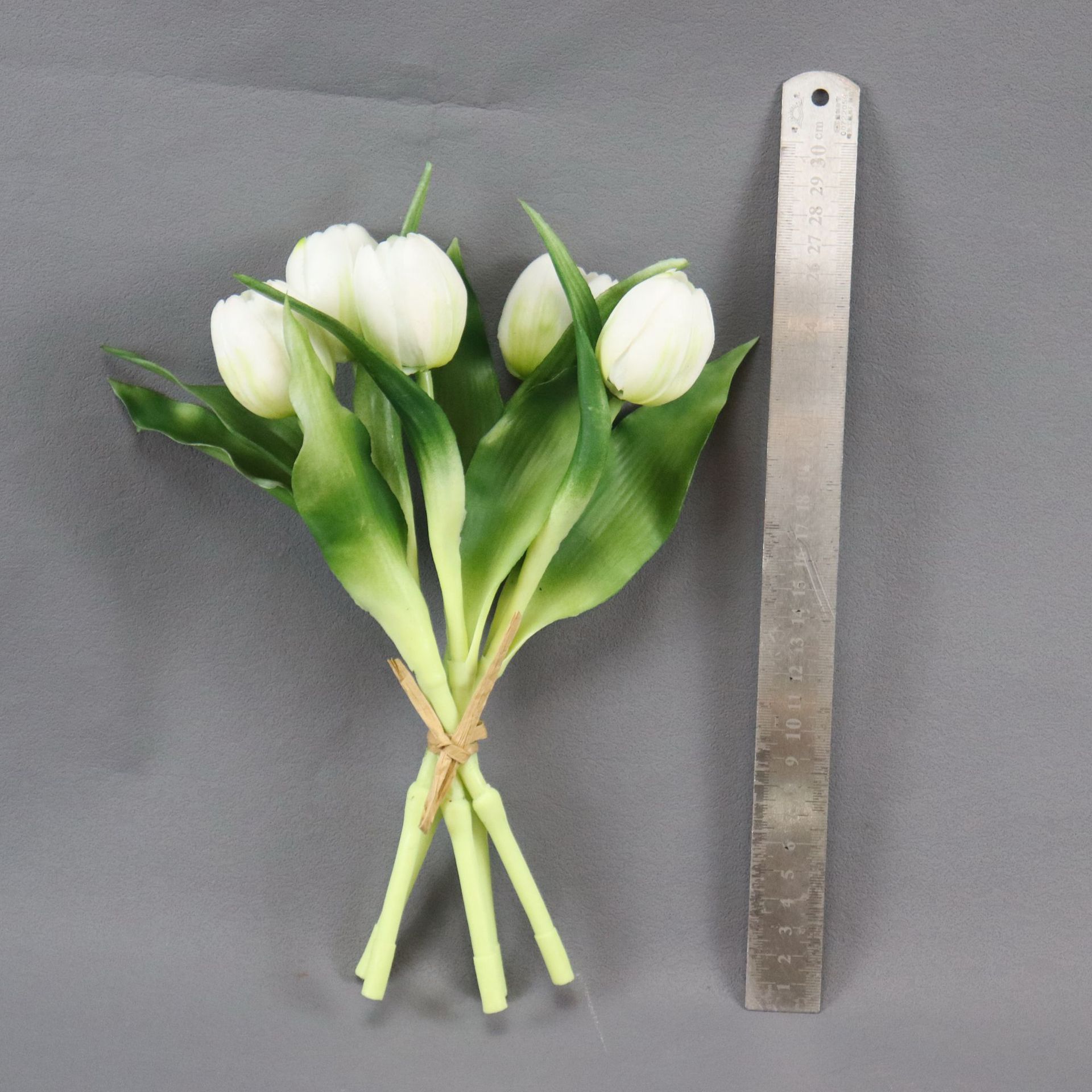 5 flores ramas cortas 28CM mano pegamento suave sensación de tulipas flores simuladas decoración de flores flores falsas ramo de flores