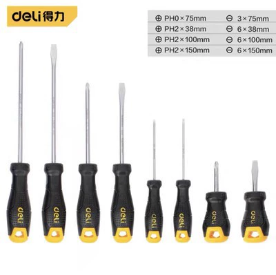 Отвертка Kléй? — оригинал:得力 Screwdriver, set — перевод: Набор отверток Deli? Hmm better: Набор отверток Deli? The word 得力 is brand 