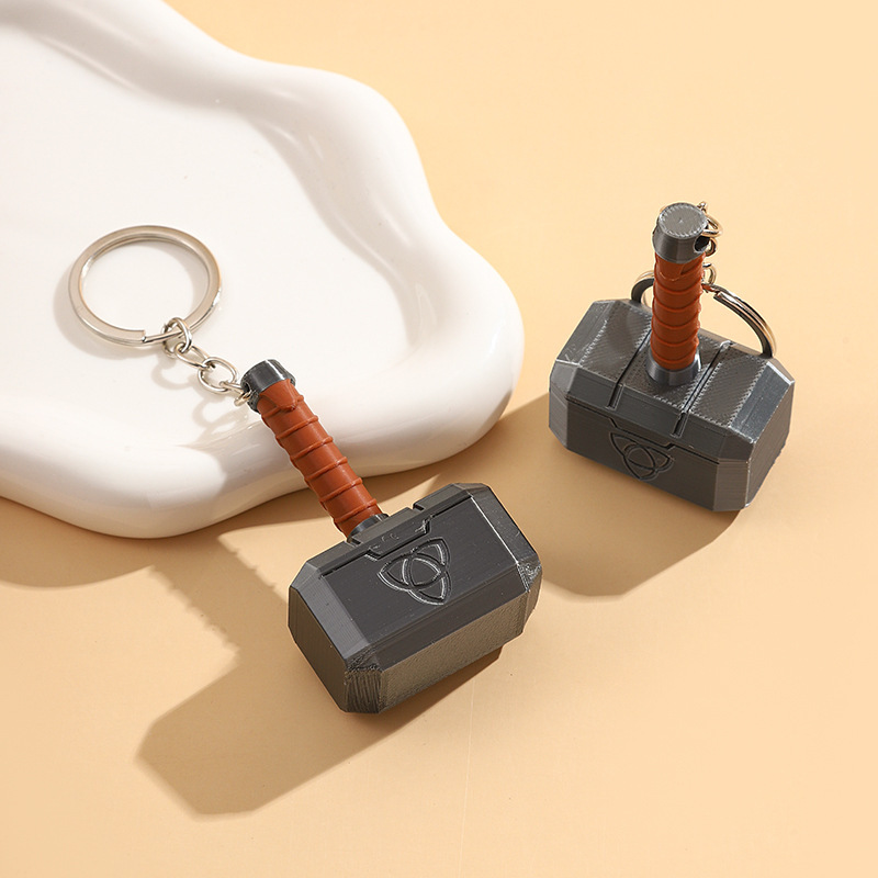 3D Printing Large Size Avengers Movie Thor's Hammer Keychain Thor Hammer Keychain Anime