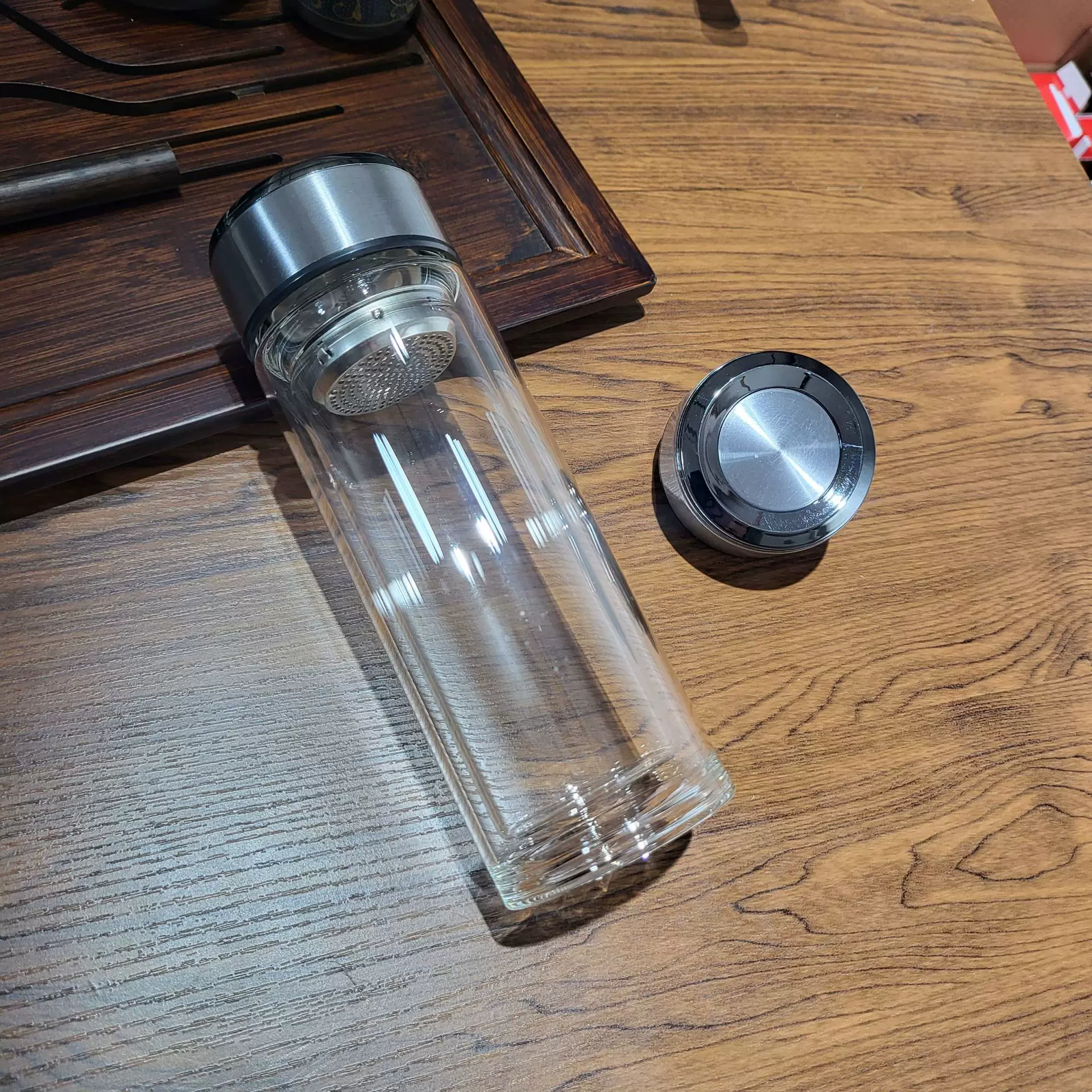 大容量腾雅双层玻璃杯加工加厚刻字印logo水杯开业促销礼品广告杯