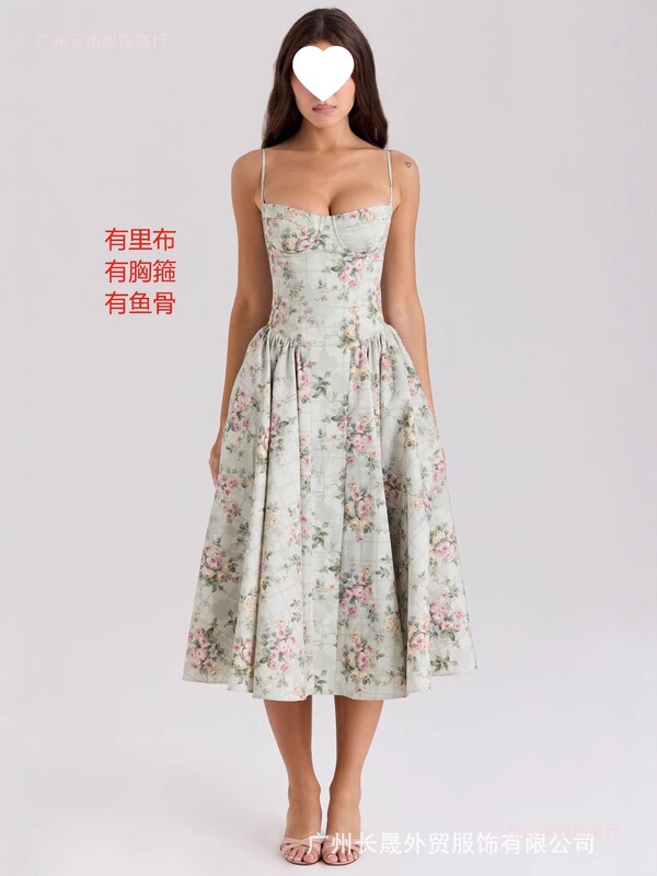 European and American Autumn New Hot-Selling Slim-Fit Elegant Multi-Color Thick Material Mid-Length Dress with Straps European and American Autumn New Hot-Selling Slim-Fit Elegant Multi-Color Thick Material Mid-Length Dress with Straps