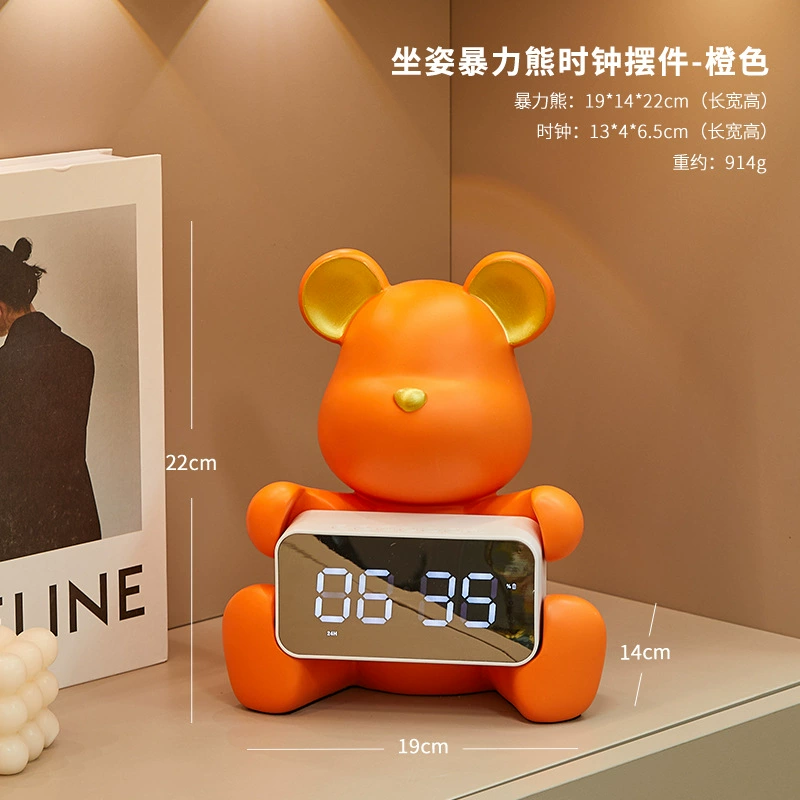 Cartoon Creative Smart Bear Clock - Electronic Decoration for Living Room & Bedroom, New Collection