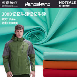 300D记忆牛津布 秋冬户外运动服面料 防水羽绒服风衣冲锋衣布料