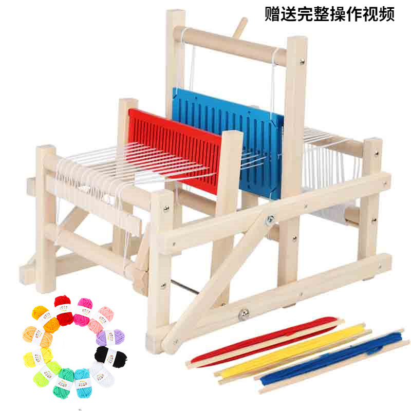 子供立式織機幼稚園早教編み機区角制作女の子材料紡ぎ玩具手作りdiy|undefined