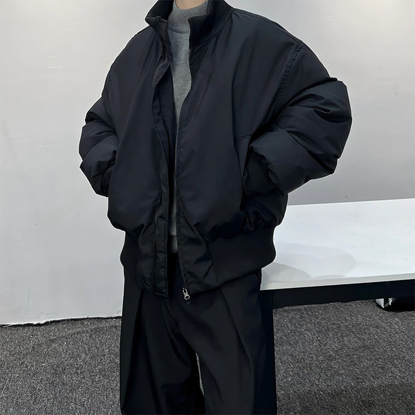 Short men's demi-season down jacket