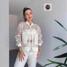 跨境外贸亚马逊时尚女装 刺绣蕾丝不规则小外套 开衫防晒上衣新款
