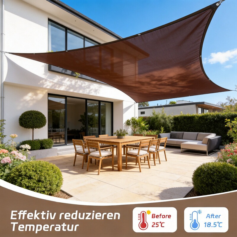 Cross-border brown sunshade net, thickened and reinforced, for courtyard and terrace insulation, shading net for gardening and flowers, sun protection fabric Cross-border brown sunshade net, thickened and reinforced, for courtyard and terrace insulation, shading net for gardening and flowers, sun protection fabric