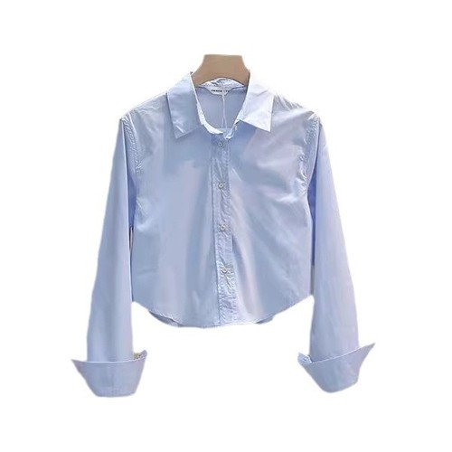 Cotton 2025 Autumn New Women's Short-Sleeve Shirt Top Women's Design Fashion Casual Blouse