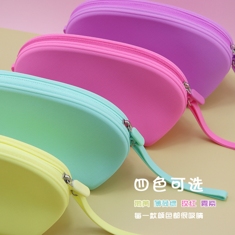 Bolsa de maquillaje de silicona estampada en forma de litchi, bolsa de almacenamiento portátil de gran capacidad, simple bolsa de lavado impermeable multifuncional