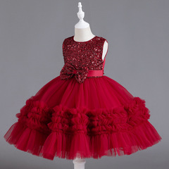 Fashionable princess dress, high-end evening gown, European and American children's tutu dress, fashion show performance, children's dress