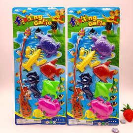 钓鱼玩具 吸卡摆摊磁吸儿童玩具非电动塑料配件玩水2元套圈磁性鱼