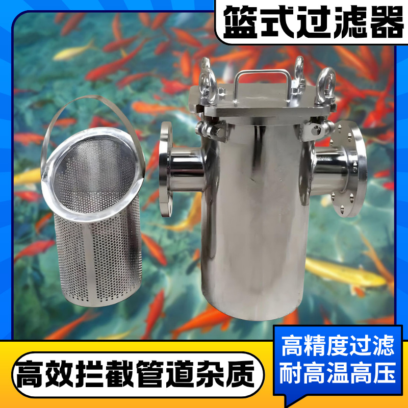 篮式过滤器碳钢提篮蓝式过滤器毛发收集器立式直通污水管道除污器