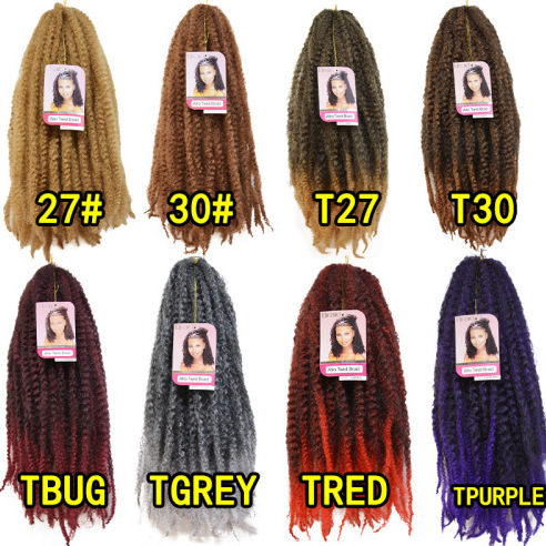 Afro kinky Marley trenza orugas negras explosión cabeza africana peluca trenza