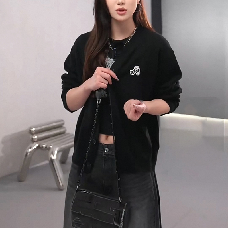 【Limited Time Offer】Academy Style Knitted Cardigan 25 Autumn New Unisex Teddy Bear Patch Design Casual