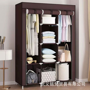 Simple Wardrobe Amazon Dormitory Rental Economical Bedroom Simple Storage Large Capacity Combination Non-Woven Wardrobe